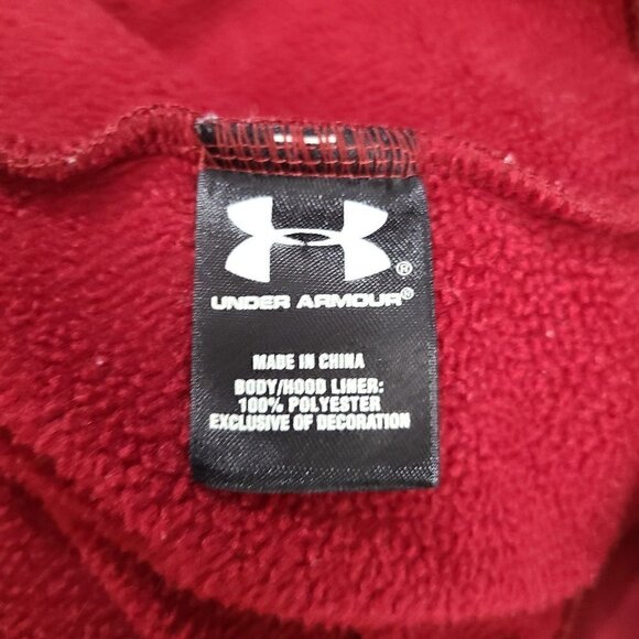 Under Armour Loose Dark Red Pull Over Hooded Sweater - Picture 6 of 6